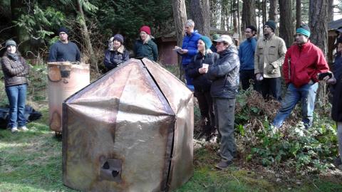 We had a good crowd at the biochar demonstration.